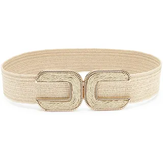 LASCANA Taillengürtel "Stretchgürtel, Schmuckgürtel, Gürtel für Kleid & Overall, Bauchgürtel" NEU moderne Bast-Optik, mit Shaping-Effekt dank elastischem Material, beige