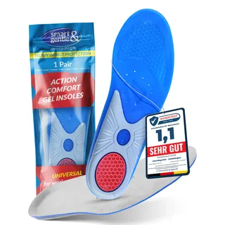 smart&gentle Premium Geleinlagen für Schuhe - Reduzierung übermäßiger Belastungen und Verbesserter Komfort für den Alltag, Sport & Arbeit, Gr. 42/43