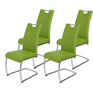 Hela Schwingstuhl Flora Kunstleder grün 4er Set
