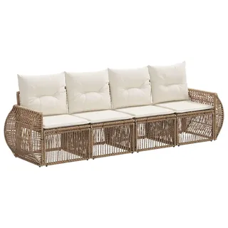 vidaXL Gartensofa-set 4 stk. Beige und Cremeweiß Poly-Rattan - Beige