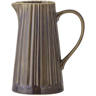 Latina Krug 1,2l – Steingut Wasserkrug mit vertikalen Linien – Eleganter Keramikkrug mit Griff – Hochwertige Kanne für Wasser, Saft & Milch – Spülmaschinengeeignet & einzigartiges Design (Violett)