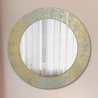 Spiegel - Mirror zum Wandspiegel Schlafzimmer – Schminkspiegel- golden Folie Textur- Ø60cm - Gold
