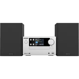 Kenwood M-725DAB-S Micro HiFi-System mit DAB+, CD, USB, Bluetooth und TFT-Display, Frosted Aluminum