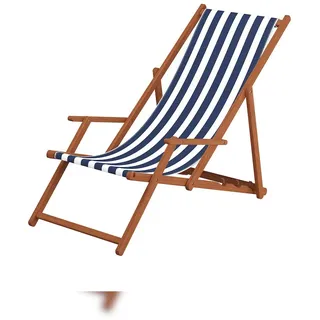 Erst-Holz Gartenliege 56 x 0 x 90 cm Blau/Weiß