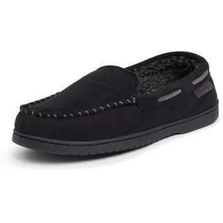Dearfoams Herren Atmungsaktive Memory Foam Indoor/Outdoor Keaton Mokassin Hausschuhe mit weiter Passform