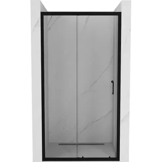 Mexen Apia ausziehbare Duschtür 110 cm, Transparent, Schwarz - 845-110-000-70-00