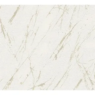 A.S. Création Vliestapete mit Marmoroptik Weiß Metallic 10,05 m x 0,53 m