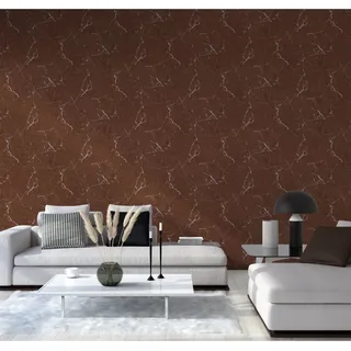 Metropolitan Stories II Vliestapete Marmor glatt braun FSC®