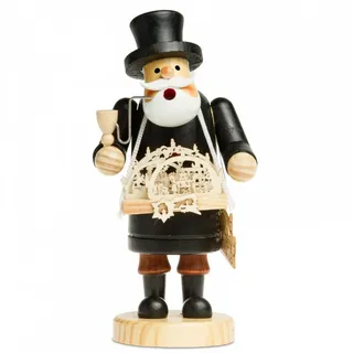 SIKORA RM-A Räuchermännchen aus Holz 3 Größen Verschiedene Motive, Farbe/Modell:A11 schwarz - Schwibbogenhändler, Höhe in cm:Höhe ca. 19.5 cm