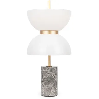 Licht-Erlebnisse Maria LED Tischleuchte Marmor Glas Metall 46 cm Rund 3000 K