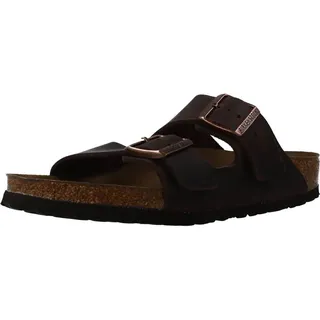 Birkenstock für Herren. 452761 Leder-Sandalen Arizona Habana (Reguläre Passform) braun (42), Wohnung, Keine, Lässig