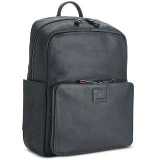 DONBOLSO Rucksack Tokio I Premium Leder Daypack für Damen und Herren mit Laptopfach I Idealer Lederrucksack für Reisen, Office, Uni I Handgefertigte Laptoptasche I Vintage Schwarz