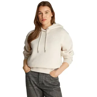 Tommy Hilfiger Damen Hoodie mit Logo, Elfenbein (Oatmilk Heather), XS