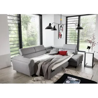 Wohnlandschaft Ecksofa L Form Sessel Set Garnitur Modern Sofa Textil Sitz Ecke - Grau