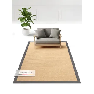 carpetfine Sisalteppich Grau 120x170 cm | Moderner Teppich für Wohn- und Schlafzimmer