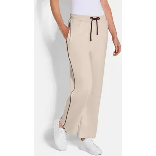 GOLDNER 2-in-1-Hose "Kurzgröße Bequeme Loungehosen im Doppelpack" Raffinierte Paspelierung, beige, bordeaux