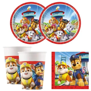 Procos - Paw Patrol Geburtstag Deko, 52-Teilig, Pappteller, Becher und Servietten für Kindergeburtstag, Partygeschirr, unbekannt