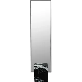 Kare-Design Standspiegel , Grau, Schwarz , Metall, Glas, Stein, Naturmaterialien , rechteckig , 46x180x30 cm , Ganzkörperspiegel , Spiegel, Ganzkörperspiegel