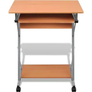 vidaXL Computertisch Computerwagen PC Tisch Bürotisch Laptop auf Rollen braun - Braun