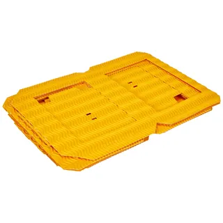 folia 9814/5 - Laternen Rohlinge, Laternenzuschnitte aus Wellpappe, 5 Stück, gelb, 13,5 x 13,5 x 18 cm, zum Zusammenstecken ohne Kleber, ideal für individuelle Laternen oder Tischlichter