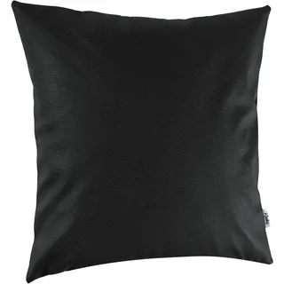 kisska Kissenbezug Kunstleder Dekokissen Sofakissen Leder-Kissenbezüge Kissenhülle Kissen KUMO Schwarz 40x40cm ohne Füllung