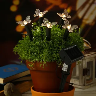 Solar Gartenstecker Set - Glühwürmchen - ca. 120 x 17 cm - 1 Stück - Schwarz