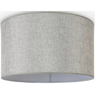 Paco Home Deckenleuchte "HUGO CANVAS UNI COLOR", grau, Ø 45,5cm H: 29,5cm, Leuchten, Esszimmer Stoffschirm Einfarbig Leinen Skandinavisch Deckenleuchte, Deckenleuchte