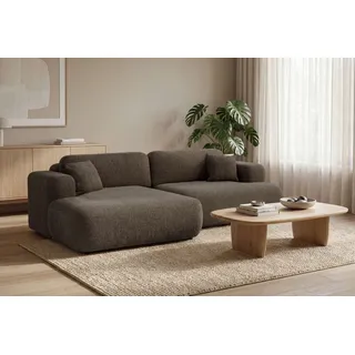 Ecksofa OTTO HOME "VEEVIA L-Form, Schlafsofa, Verlässliche Qualität, Breite 256cm", braun, B:256cm H:76cm T:161cm, 100% Polyester, Sofas, Ecksofa, mit Bettkasten, belastbar bis 480kg, inklusive Rücken- und Zierkissen