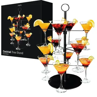 MikaMax Cocktailbaum mit 3 Ebenen 12 Gläsern