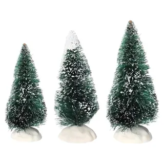 Dekorationsset Mini-Weihnachtsbäume 3 Größen - 3 Stk. im Set - Grün, Weiß