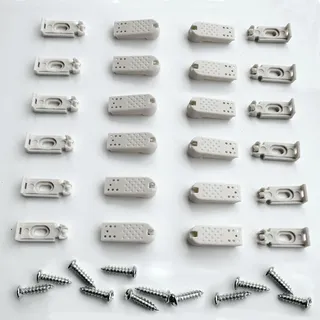 12Kit 24 Stück Plissee Ersatzteile klemmträger, Spannschuhe für verspannte Plissees, für Klebeträger und Stick & Fix Front Klebeplatten