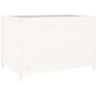 vidaXL Hochbeet Weiß 119,5x82,5x78 cm Massivholz Kiefer - Weiß