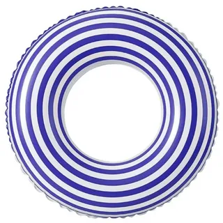 Schwimmring Gestreift, FainFun Schwimmring Retro,Schwimmreifen, Aufblasbares Schwimmtier, für Sommer, Strand und Schwimmparty, Retro-Stil, für Erwachsene (1, Blau, 70)