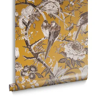 Graham & Brown Vliestapete Perrow 1000x52cm , Orange , Papier, Kunststoff , Tiere, Floral , Rechteckig , 52x1000 cm , FSC Mix , Tapeten & Wandverkleidungen, Vliestapeten
