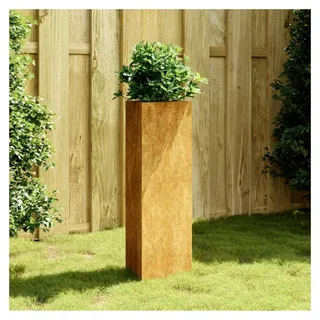 Pflanzkübel aus Cortenstahl 30x26x75 cm für Garten, Balkon oder Terrasse