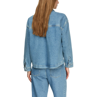 Jeansjacke COMMA, Damen, Gr. 34, blau, Denim/Jeans, Obermaterial: 99% Baumwolle, 1% Elasthan, unifarben, regular fit normal, Manschette, Jacken Jeansjacke, mit Taschen