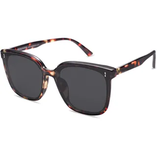 SOJOS Retro Rechteckige Verspiegelte Sonnenbrille SJ2157 | UV400 Schutz Groß Eckig Klassisch Unisex Damen Herren