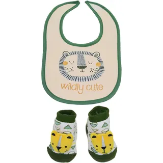 Patinio Lätzchen , Blau, Grau , Textil , Tiger , 20x32 cm , Oeko-Tex® Standard 100 , Babykleidung, Lätzchen