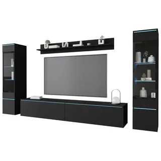 P & B Wohnwand Vera 4-tlg. ca. 240x130 cm Schwarz