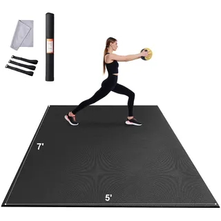 Vevor Trainingsmatte, 212 x 153 cm Gymnastikmatte, Trainings-Yogamatte, Fitness- und Trainingsmatte mit Tasche und Tragegurt, für alle Arten von Heim-Yoga, Pilates und Bodentraining