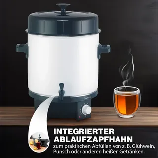 Clatronic Einkochautomat 25 l Weiß/Schwarz
