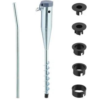 Relaxdays Bodenhülse , Metall, Kunststoff , 7x56x10 cm , Sonnenschutz