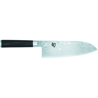 KAI Shun Classic großes Santoku 19 cm Klingenlänge - Damastmesser 32 Lagen VG MAX Kern - 61 (±1) HRC - Pakkaholzgriff - Made in Japan - japanisches Kochmesser Küchenmesser geschmiedet