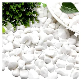 Kleine weiße Dekosteine, 1000g, Mini-Kieselsteine, Vasenfüller, Gartendekosteine, weiße Zierkies, Marmorkies 10-30 mm, kleine Ziersteine für Garten, Blumentöpfe, Aquarien