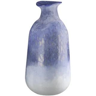 Gilde Glas Art Vase Azur - Glas - blau matt - Höhe 37cm x Ø 17cm - hangearbeitete Dekovase - mundgeblassen