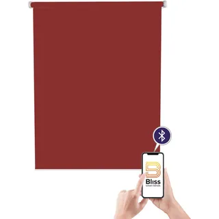 sunlines Elektrisches Rollo »Akkurollo Structure«, blickdicht, ohne Bohren, appgesteuert via Bluetooth, weißer Fallstab, rot