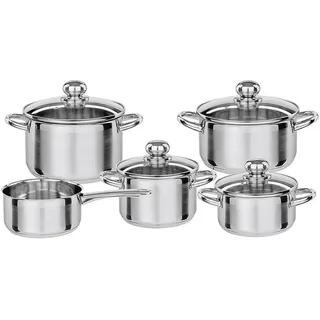 GSW Silverstar Topf-Set 5-tlg. Bratentopf + Fleischtopf + Stieltopf
