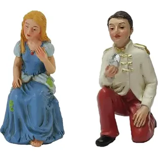 FADEDA 2X Aschenputtel/Höhe:8 cm/handbemalt/detailgetreue Krippen Figuren - Weihnachten Tisch Dekoration Krippe Zubehör