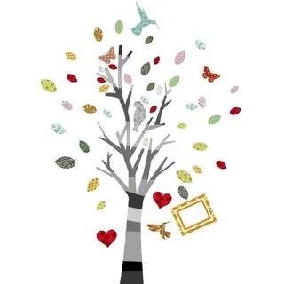 Walplus Wandsticker Huge bunt Baum Abnehmbare selbstklebend Wandbild Kunst Abziehbilder Vinyl Home Dekoration DIY Living Schlafzimmer Décor Tapete Kinder Zimmer Geschenk, mehrfarbig