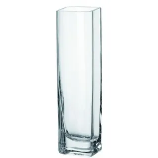 LEONARDO HOME Kasten-Vase Lucca, moderne Blumenvase, handgefertigtes Unikat in rechteckiger Form aus Glas, H 25 x B 8-cm, 014380